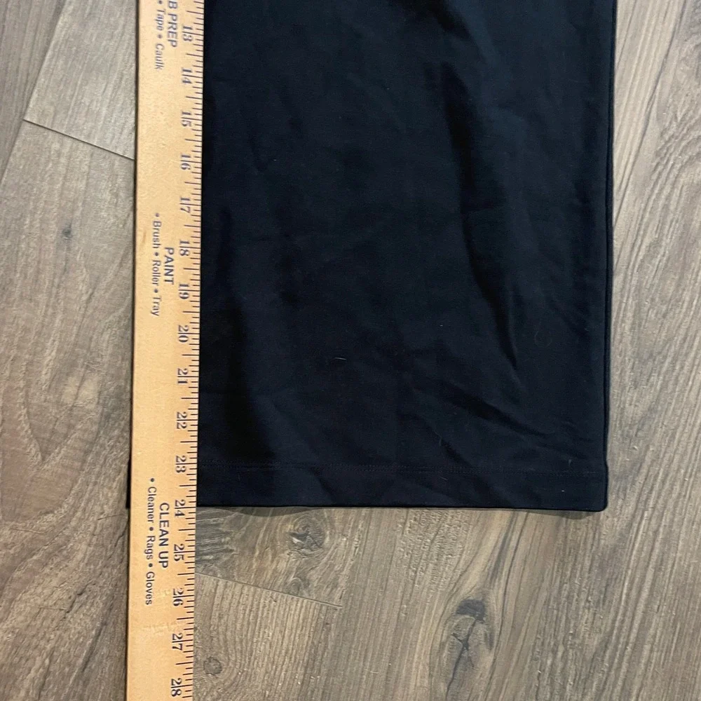 Ann Taylor Factory Womens Black Wide Leg Cropped Pull On Pants Size L